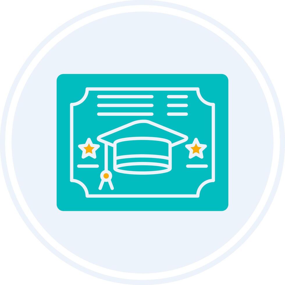 Diploma Glyph Two Colour Circle Icon vector
