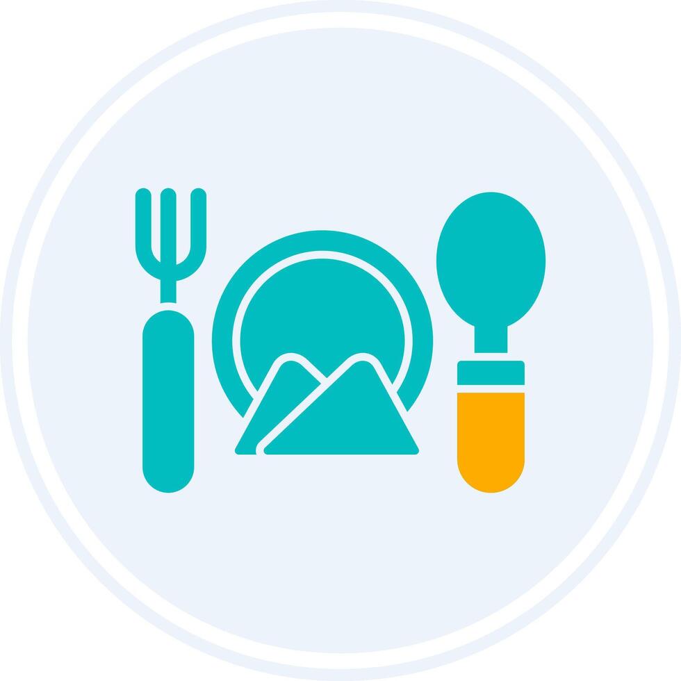 Cutlery Glyph Two Colour Circle Icon vector