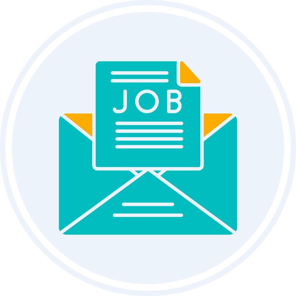 Job Offer Glyph Two Colour Circle Icon vector