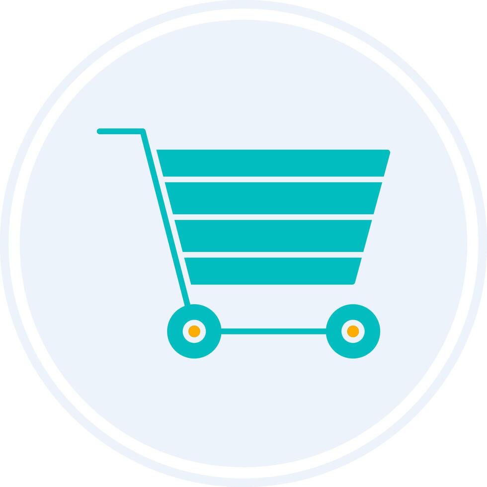 Cart Glyph Two Colour Circle Icon vector