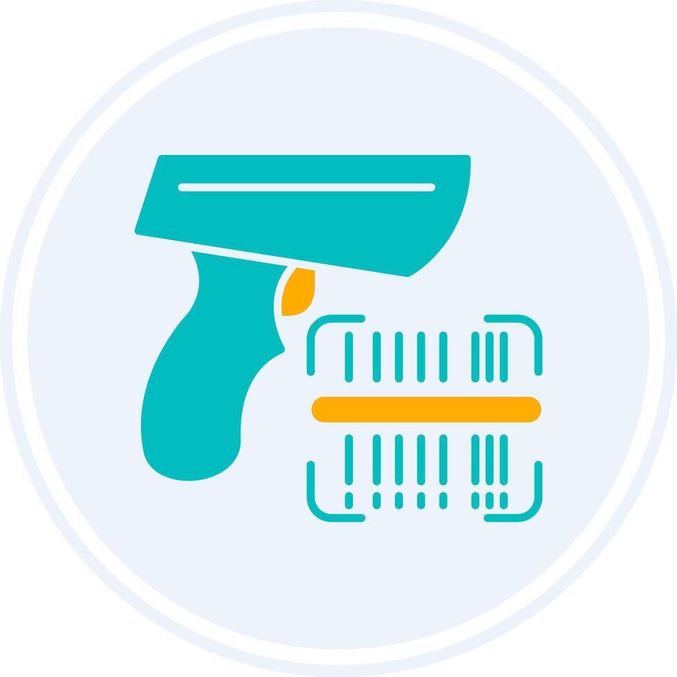 Barcode Glyph Two Colour Circle Icon vector