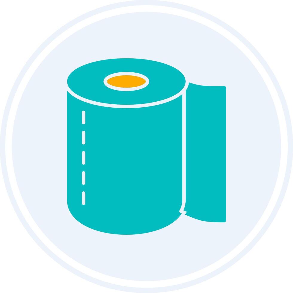 Toilet Roll Glyph Two Colour Circle Icon vector