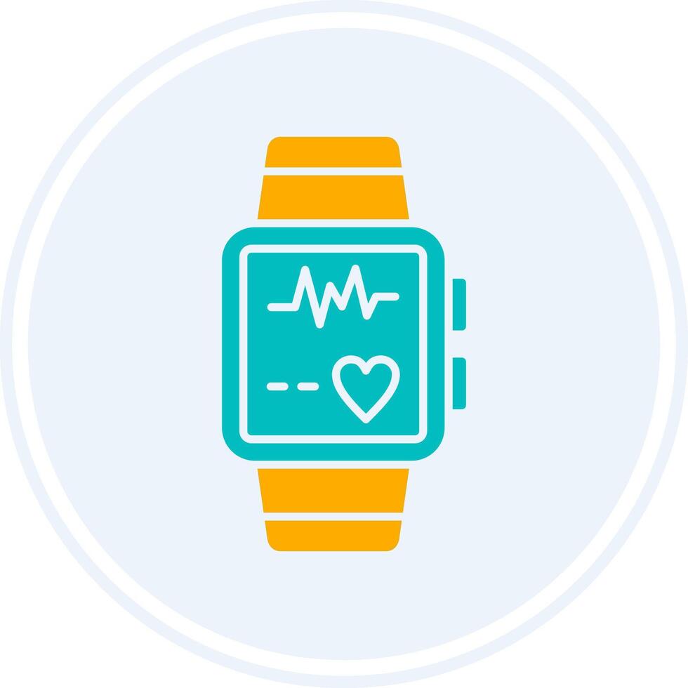 Smart Watch Glyph Two Colour Circle Icon vector