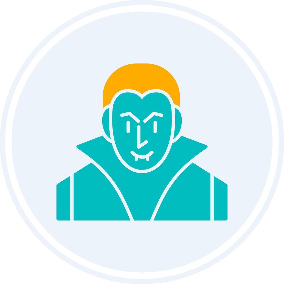 Evil Glyph Two Colour Circle Icon vector