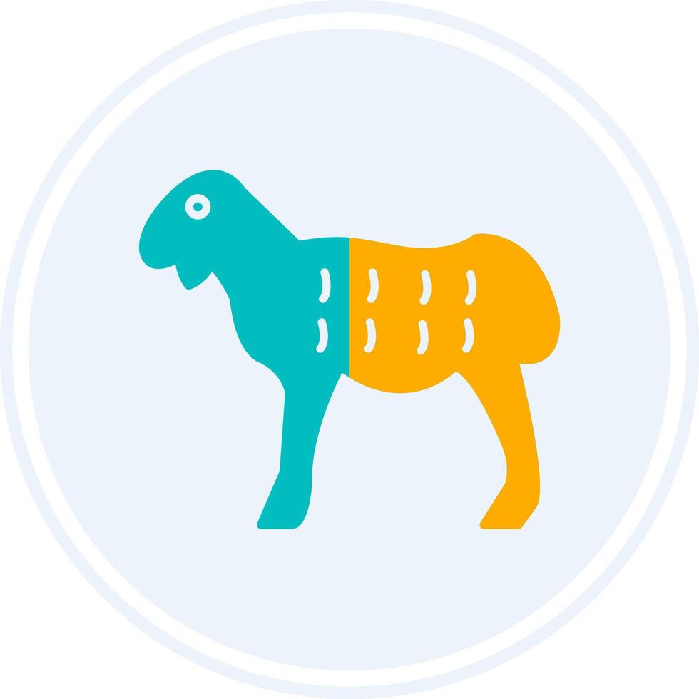 Sheep Glyph Two Colour Circle Icon vector