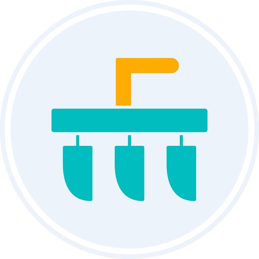 Plough Glyph Two Colour Circle Icon vector