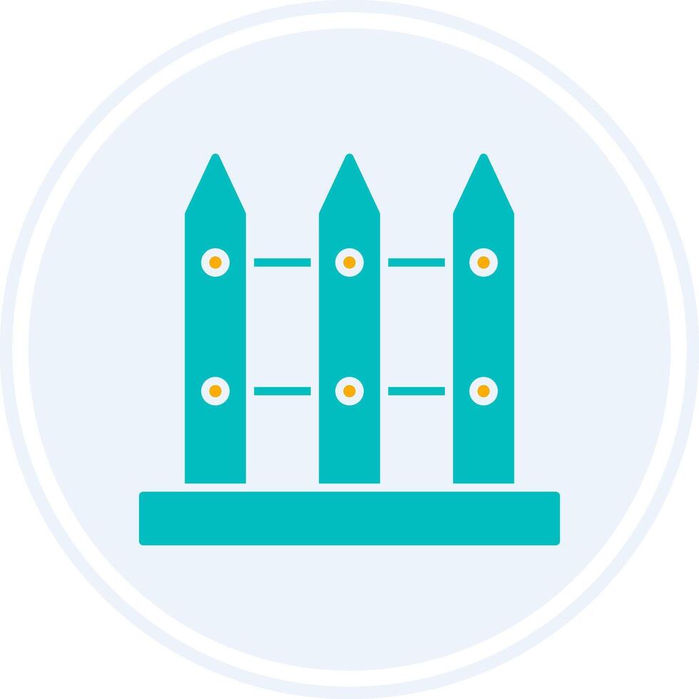 Fence Glyph Two Colour Circle Icon vector