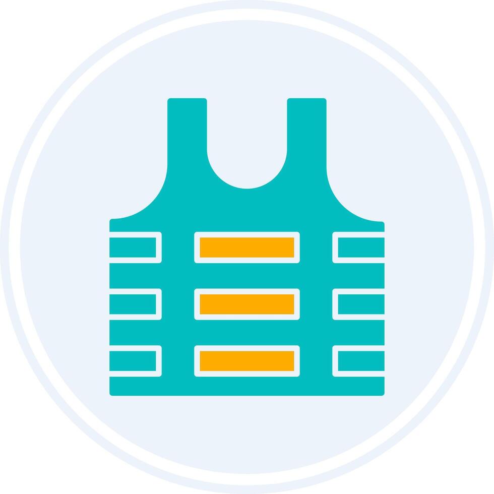 Bullet Proof Vest Glyph Two Colour Circle Icon vector
