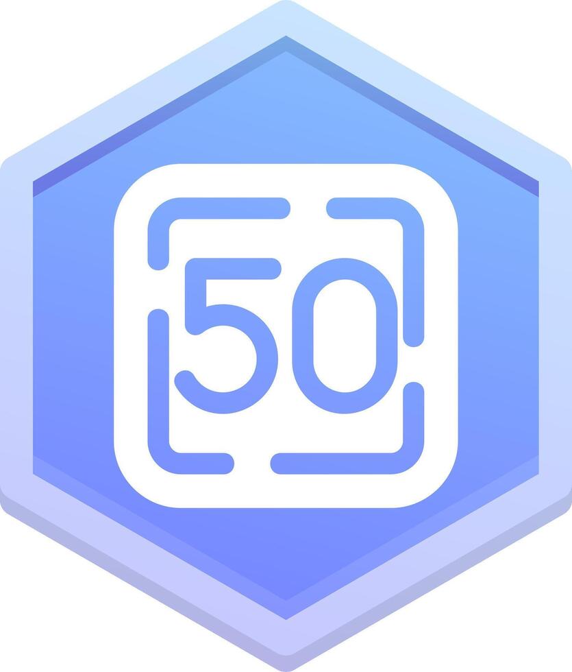 Fifty Polygon Icon vector