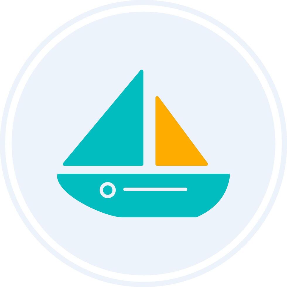 Dinghy Glyph Two Colour Circle Icon vector