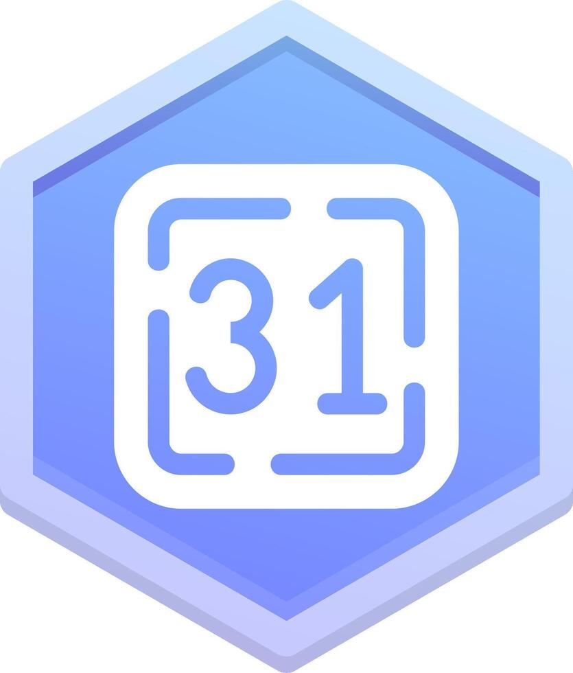 Thirty One Polygon Icon vector