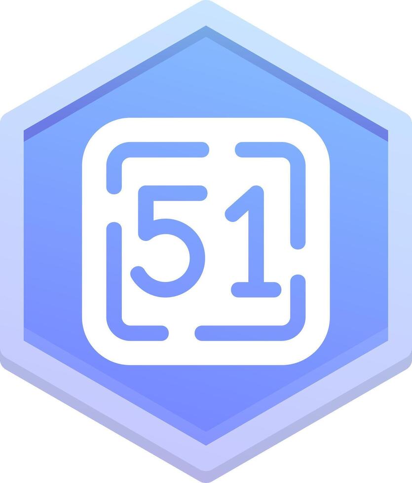 Fifty One Polygon Icon vector