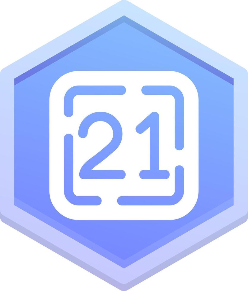 Twenty One Polygon Icon vector