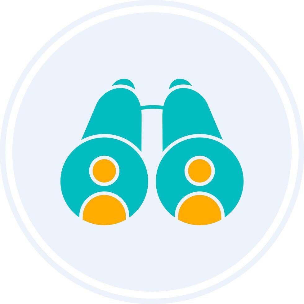 Binoculars Glyph Two Colour Circle Icon vector