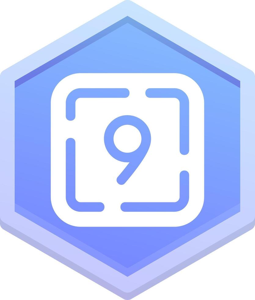 Nine Polygon Icon vector