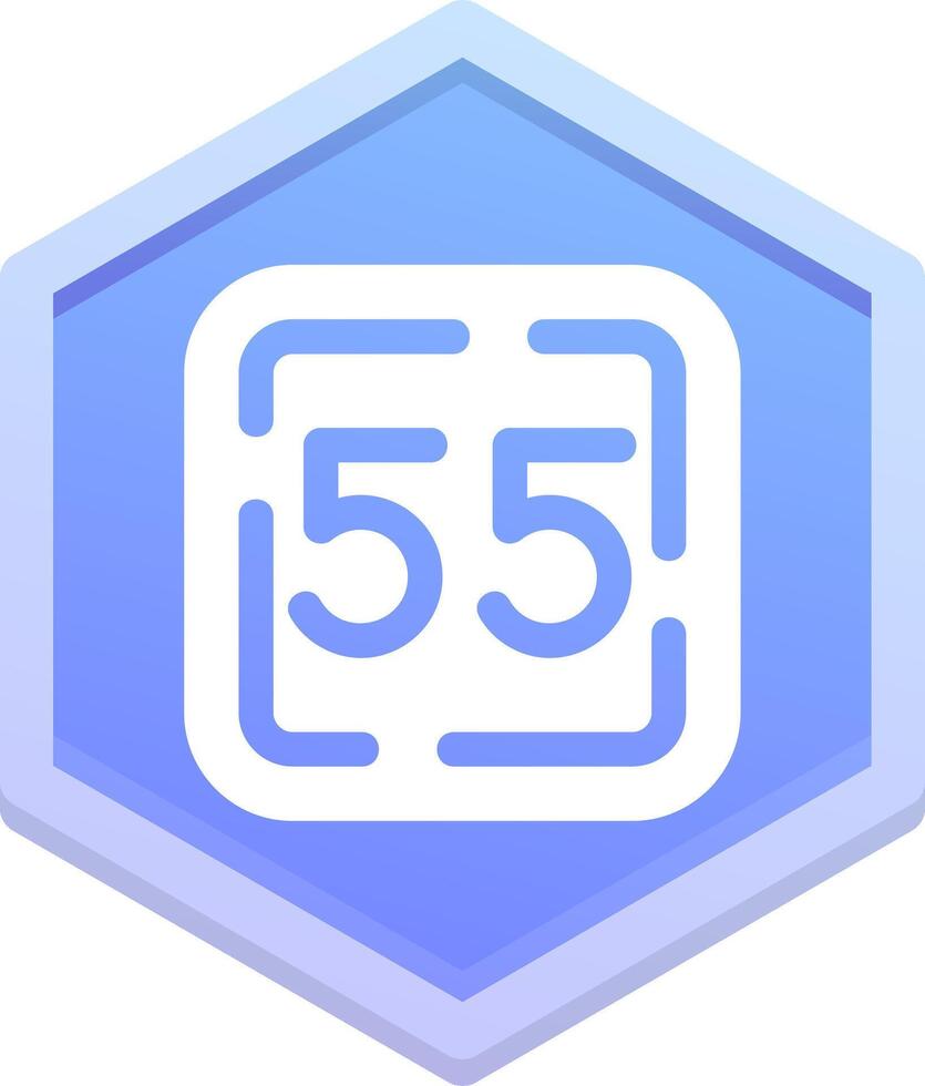 Fifty Five Polygon Icon vector