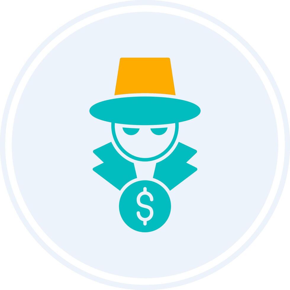Fraud Glyph Two Colour Circle Icon vector