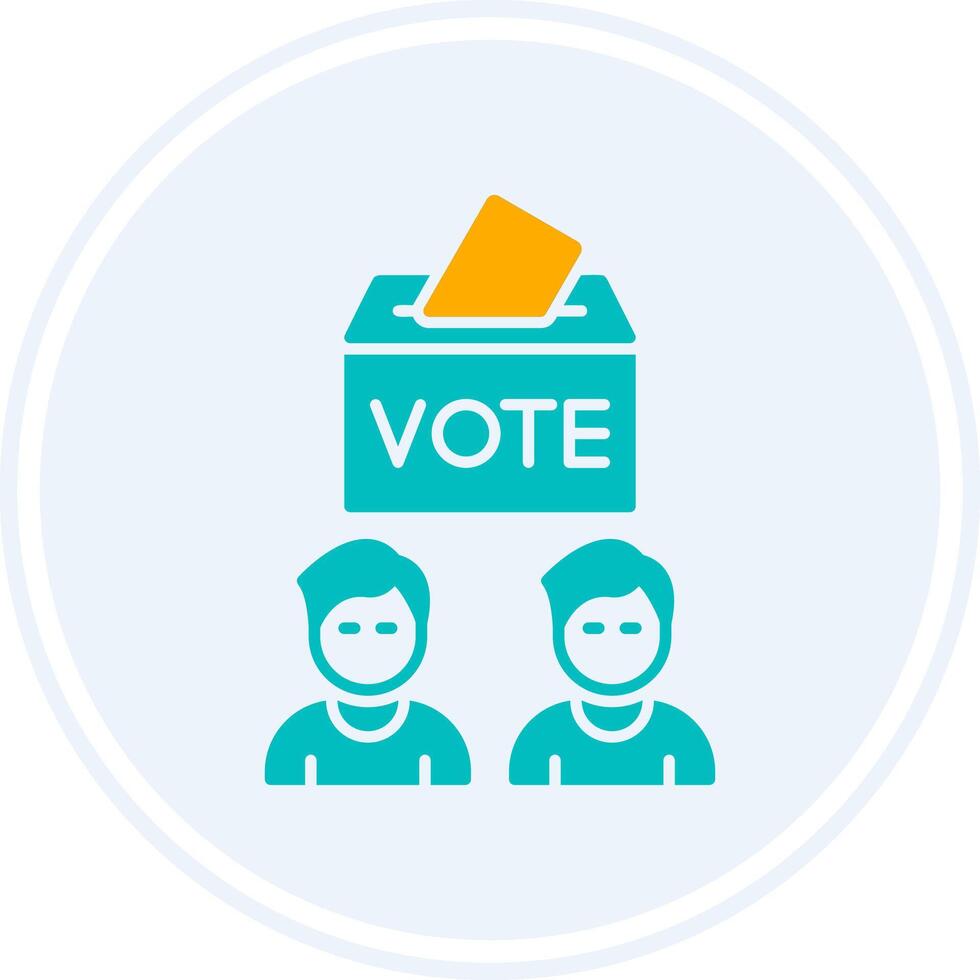 Voters Glyph Two Colour Circle Icon vector