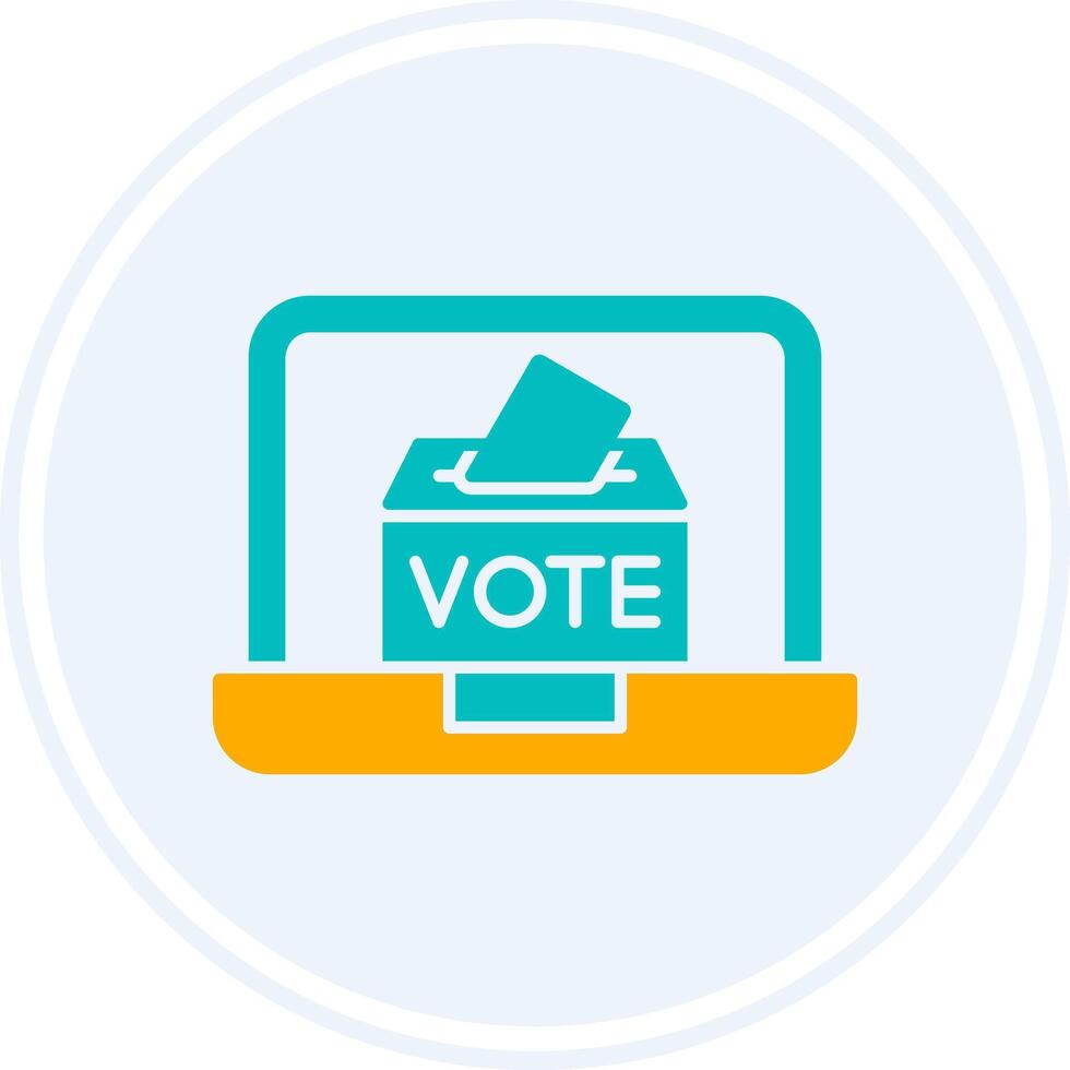 Online Voting Glyph Two Colour Circle Icon vector