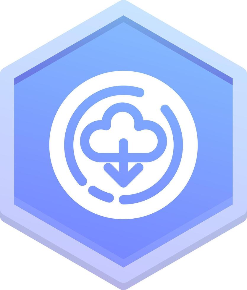 Cloud download Polygon Icon vector