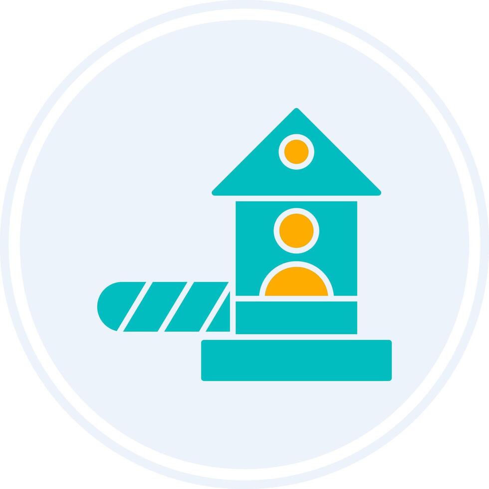 Checkpoint Glyph Two Colour Circle Icon vector