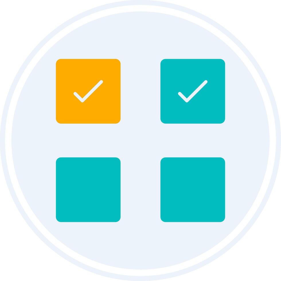 Check Box Glyph Two Colour Circle Icon vector