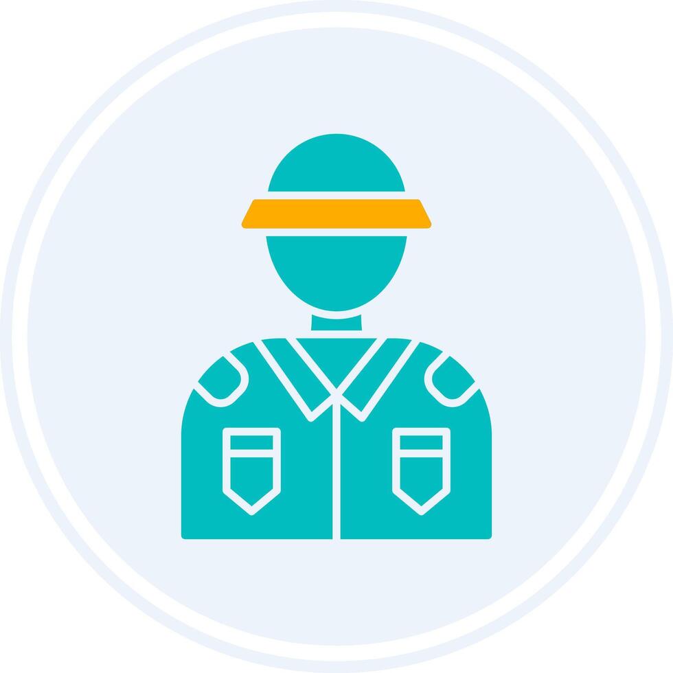 Soldier Glyph Two Colour Circle Icon vector