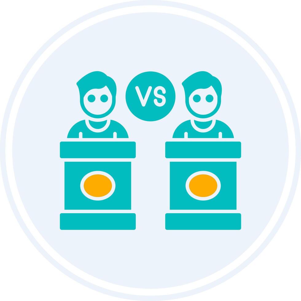 Debate Glyph Two Colour Circle Icon vector