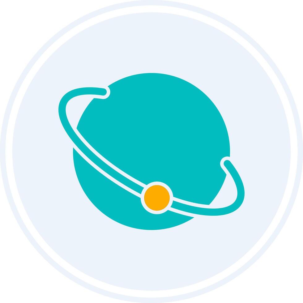 Planet Glyph Two Colour Circle Icon vector