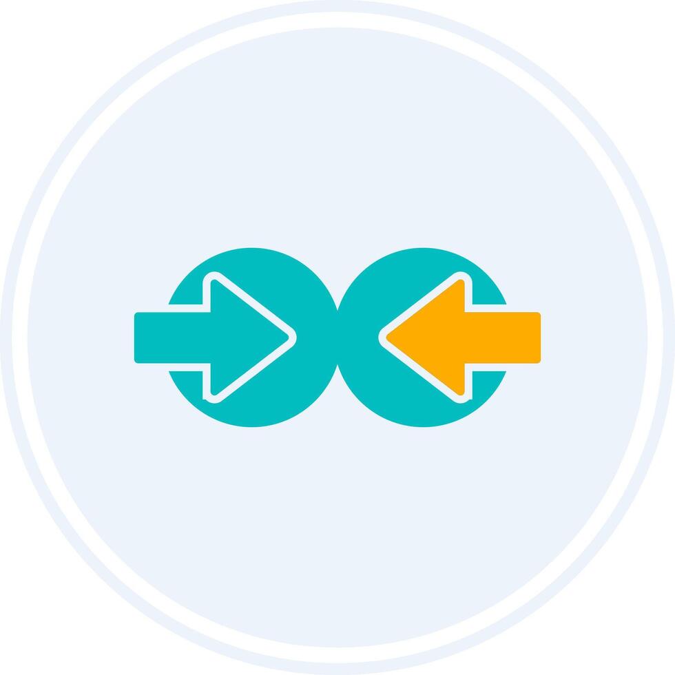 Collision Glyph Two Colour Circle Icon vector