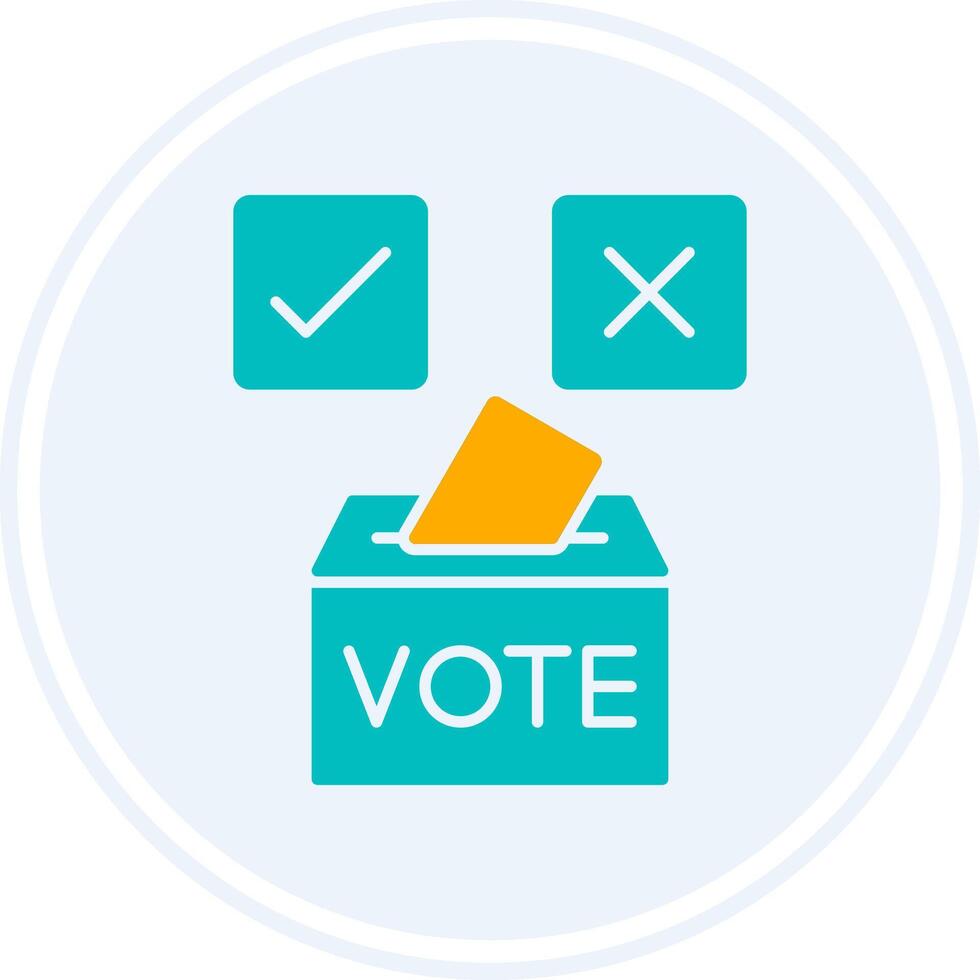 Vote Yes Glyph Two Colour Circle Icon vector