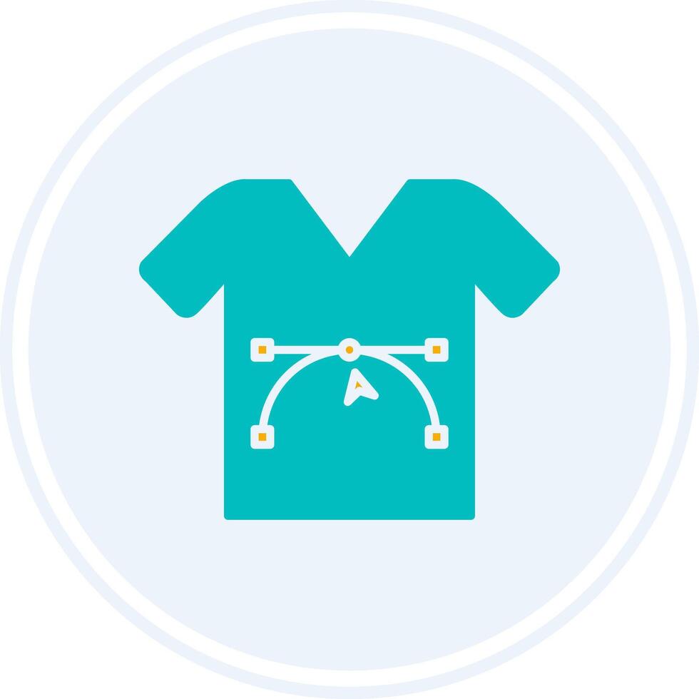 Shirt Design Glyph Two Colour Circle Icon vector