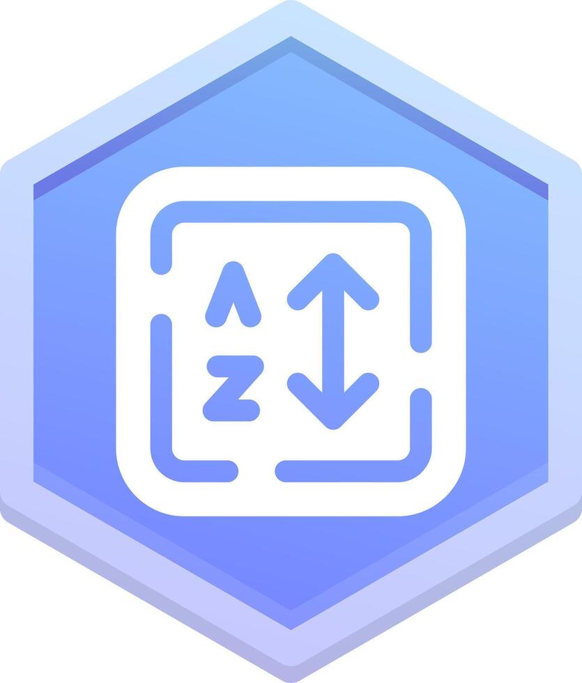Alphabetical order Polygon Icon vector
