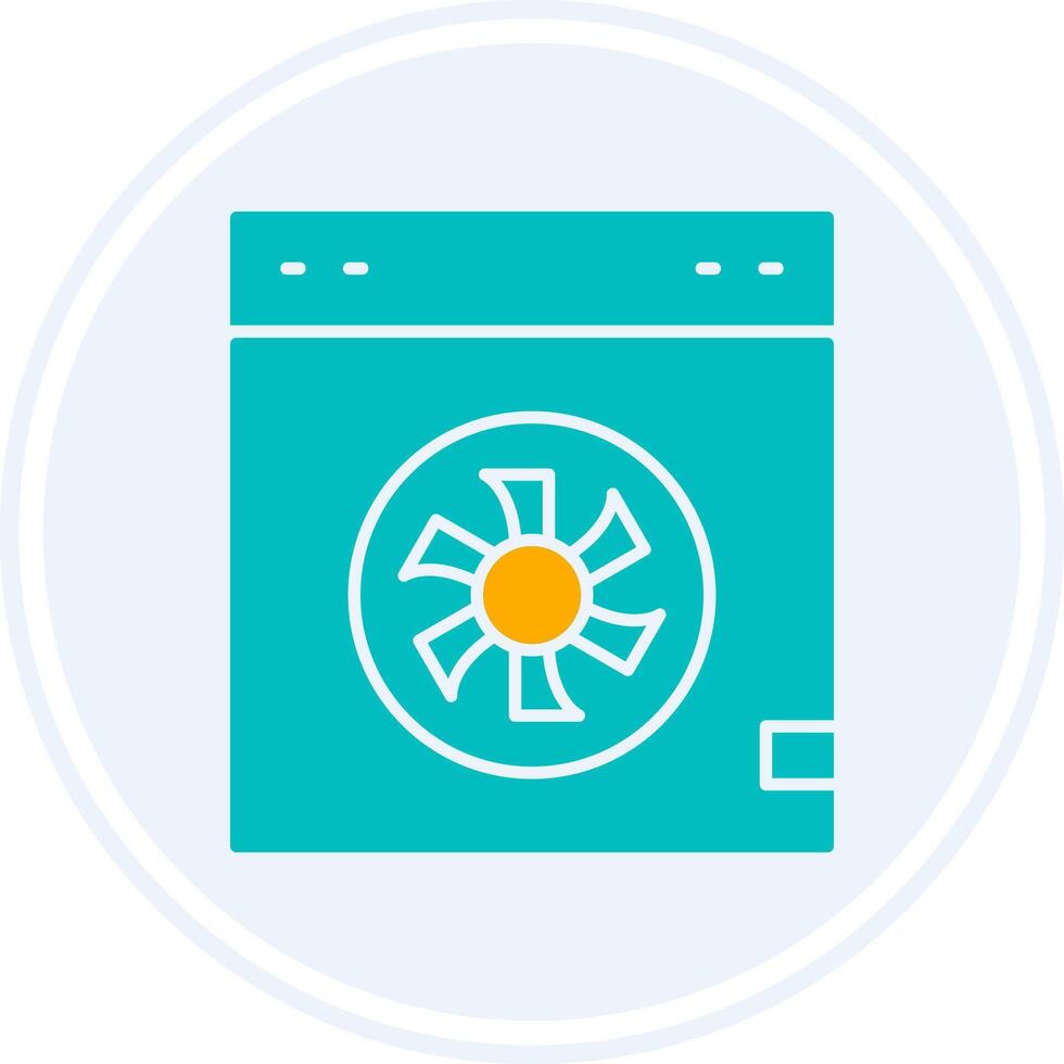 Cooler Glyph Two Colour Circle Icon vector