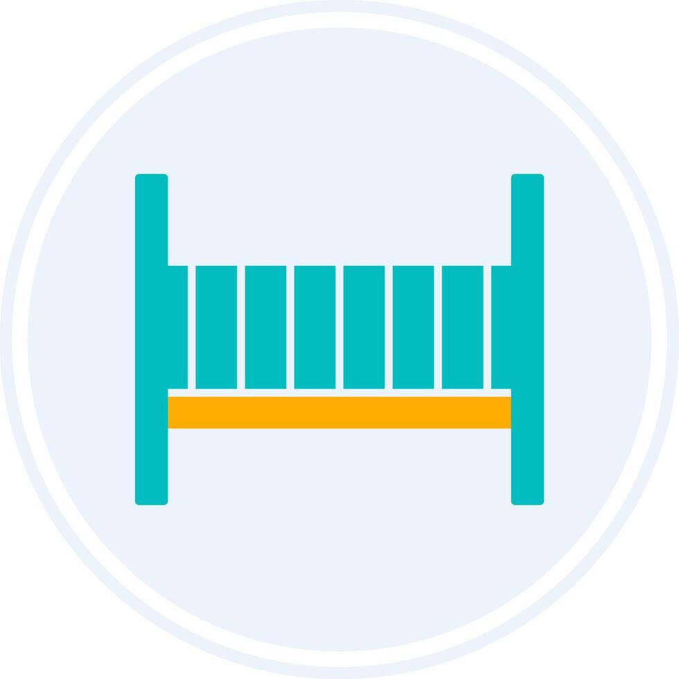 Baby Crib Glyph Two Colour Circle Icon vector