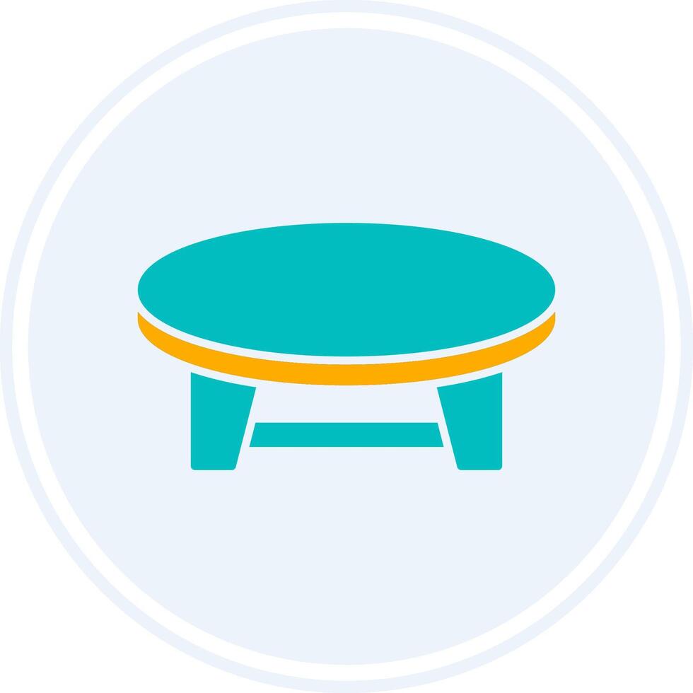 Coffee Table Glyph Two Colour Circle Icon vector