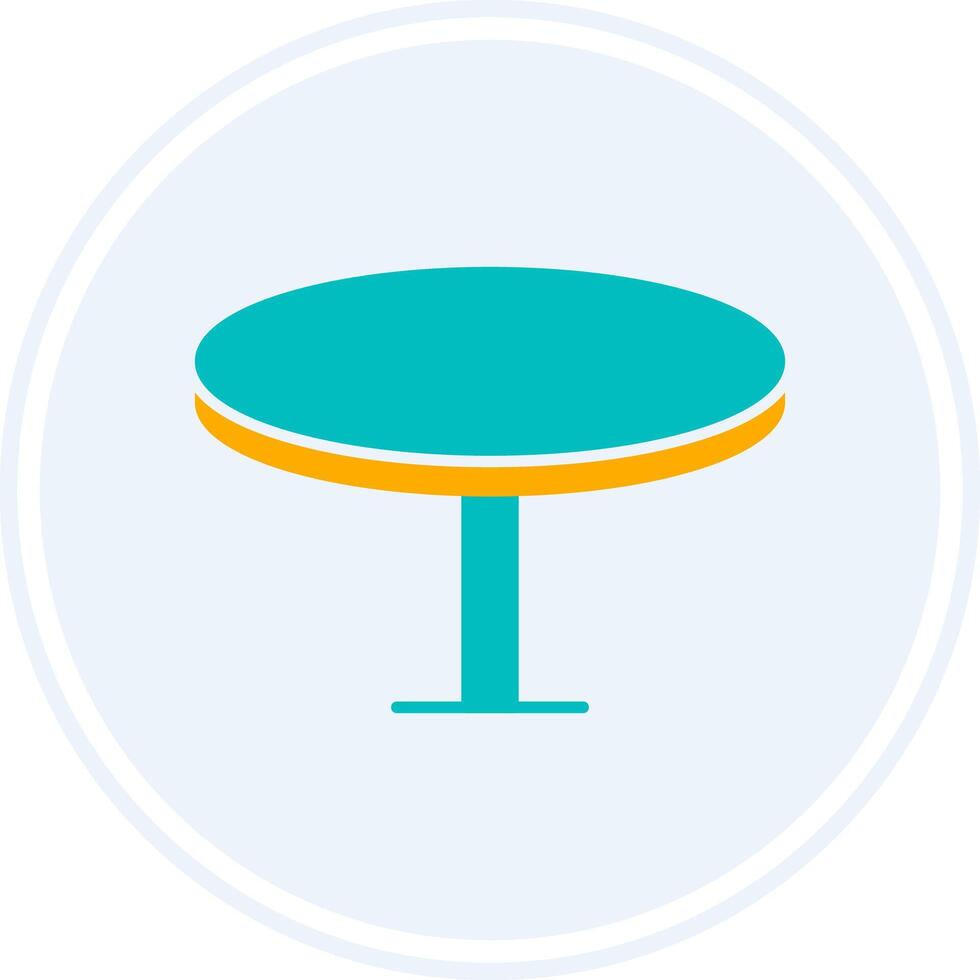 Round Table Glyph Two Colour Circle Icon vector