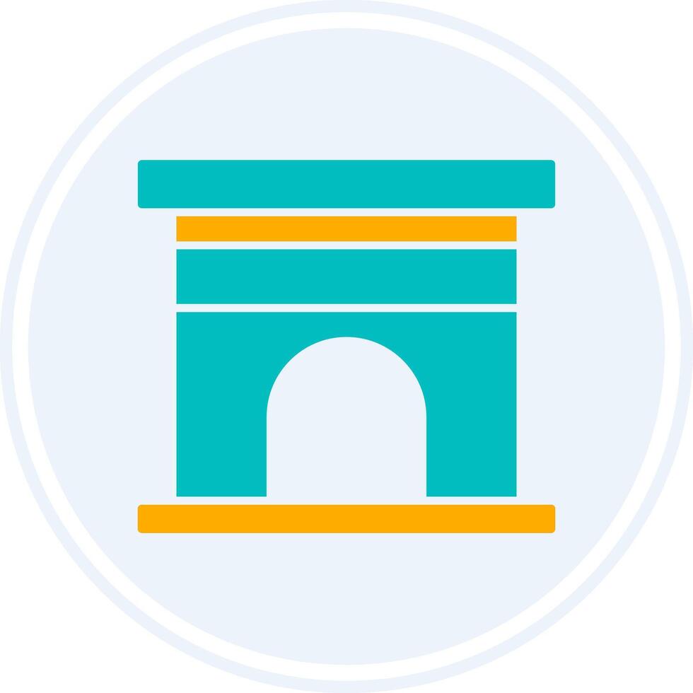 Fireplace Glyph Two Colour Circle Icon vector