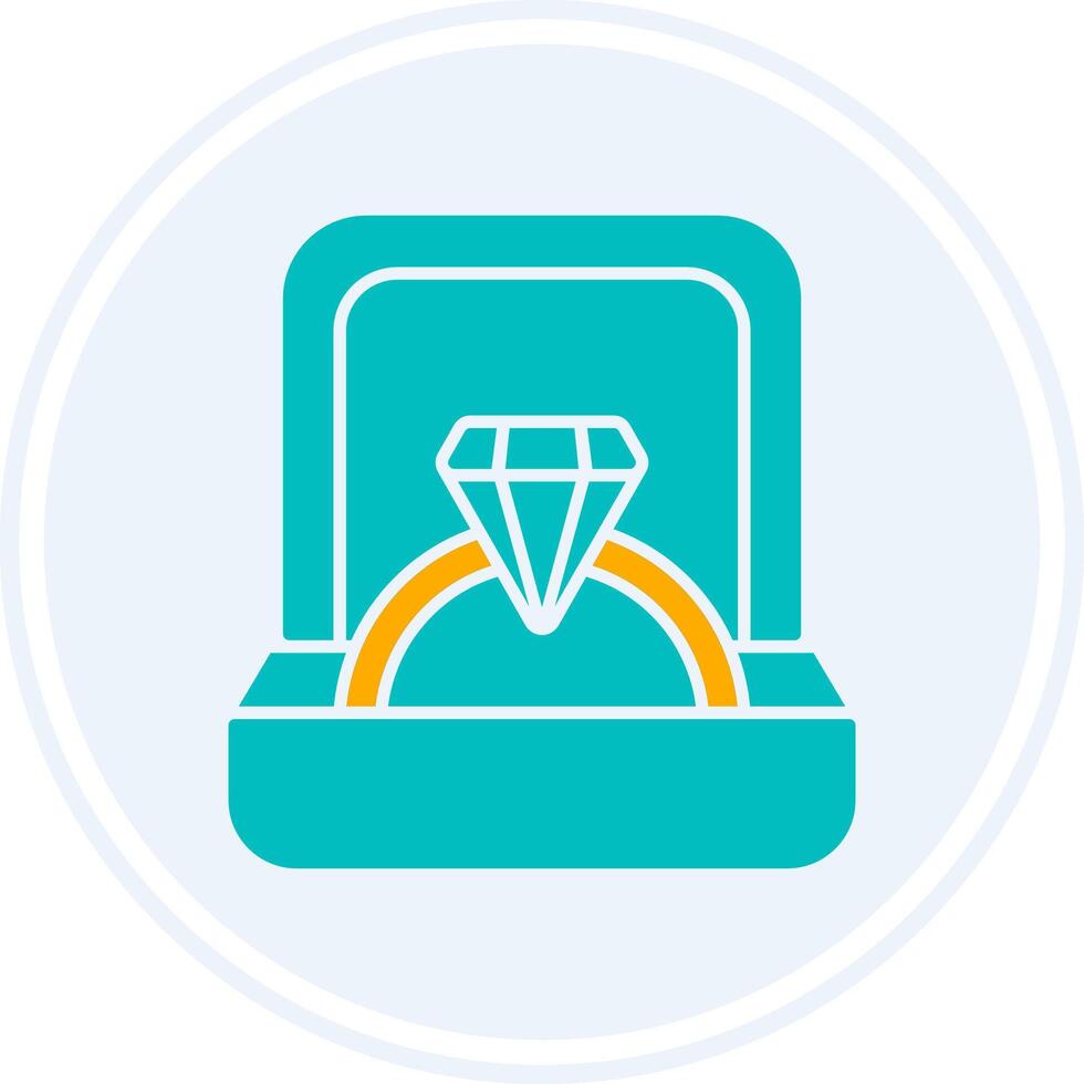Ring Box Glyph Two Colour Circle Icon vector