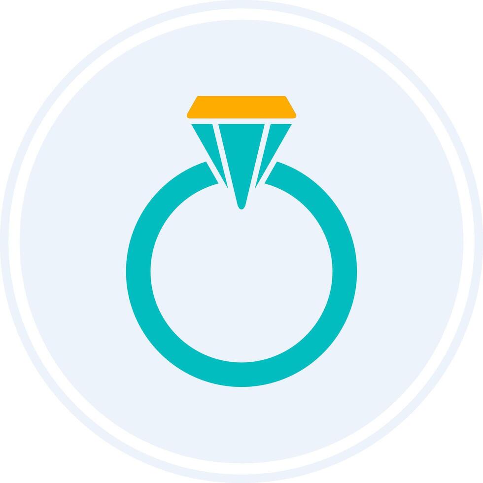 Wedding Ring Glyph Two Colour Circle Icon vector