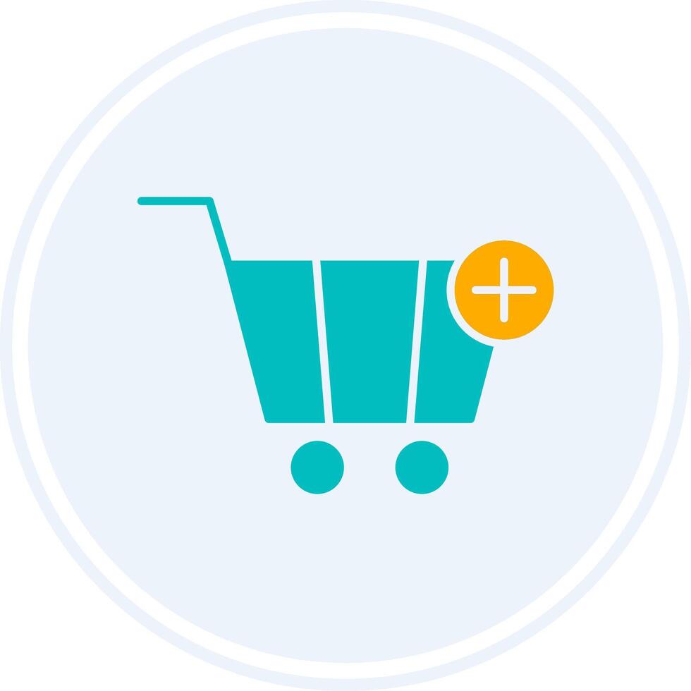 Add To Cart Glyph Two Colour Circle Icon vector