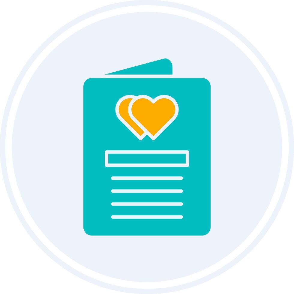 Wedding Invitation Glyph Two Colour Circle Icon vector