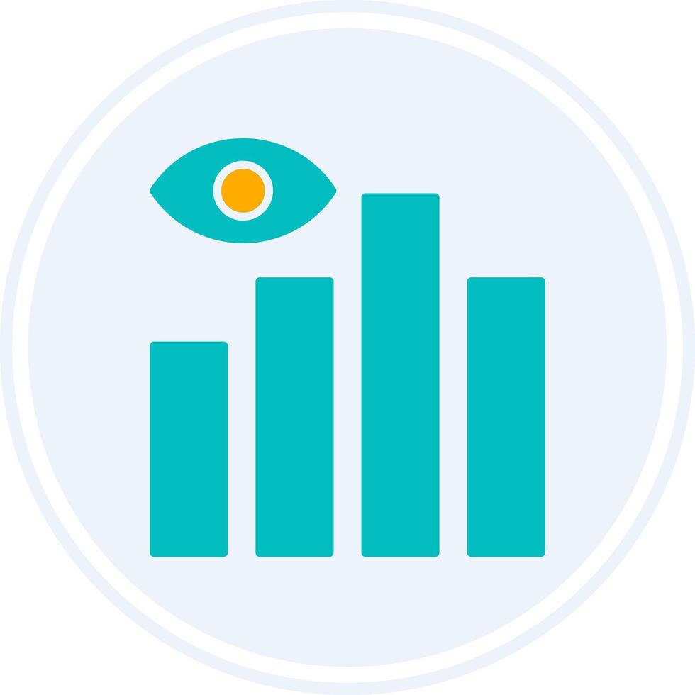Data Visualization Glyph Two Colour Circle Icon vector