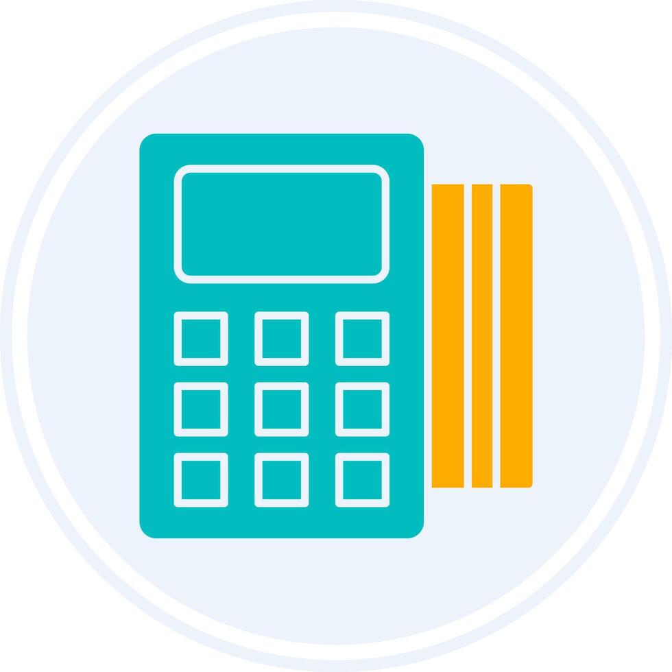 Pos Terminal Glyph Two Colour Circle Icon vector