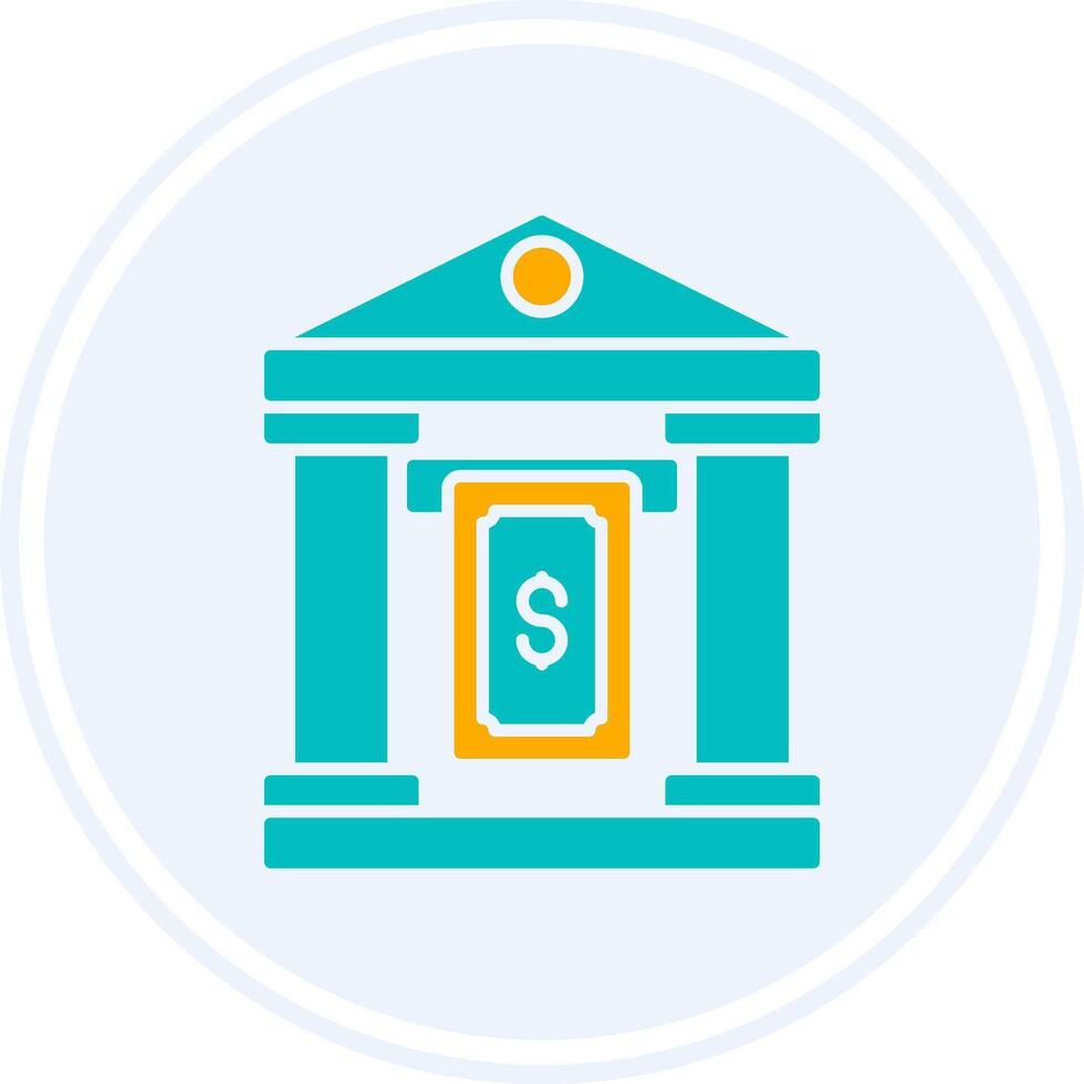 Cash Withdraw Glyph Two Colour Circle Icon vector