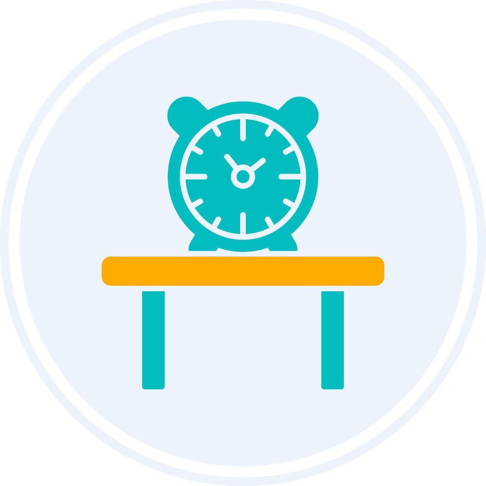 Table Watch Glyph Two Colour Circle Icon vector