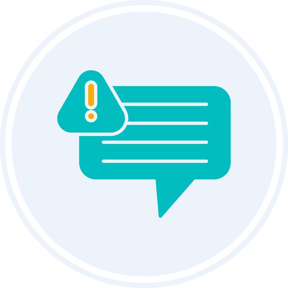 Warning Glyph Two Colour Circle Icon vector
