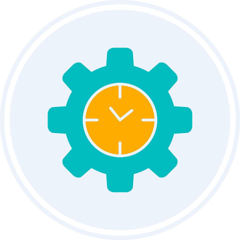 Efficient Time Glyph Two Colour Circle Icon vector
