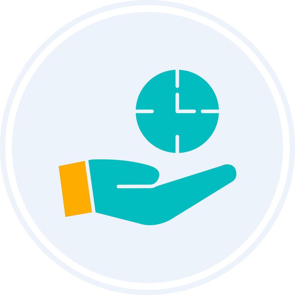 Save Time Glyph Two Colour Circle Icon vector