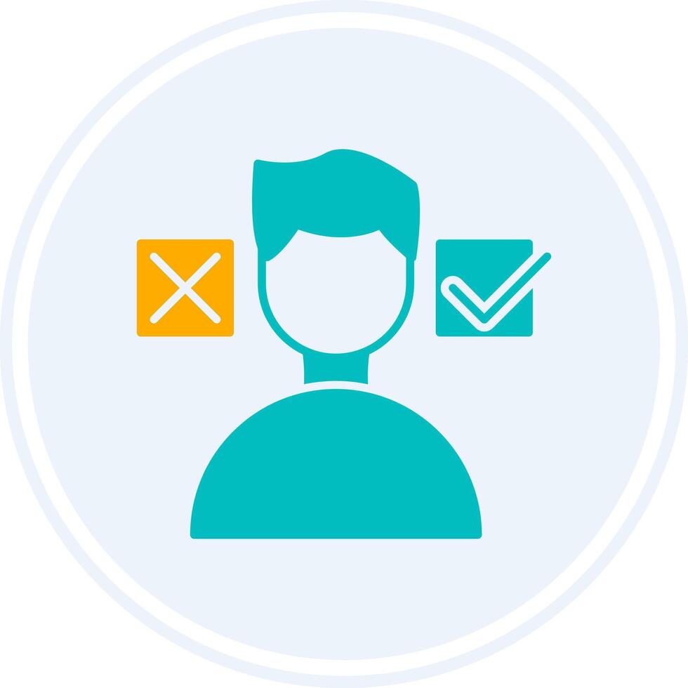 Decision Making Glyph Two Colour Circle Icon vector